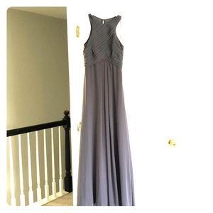 Bill Levkoff Pewter Chiffon Bridesmaid Dress